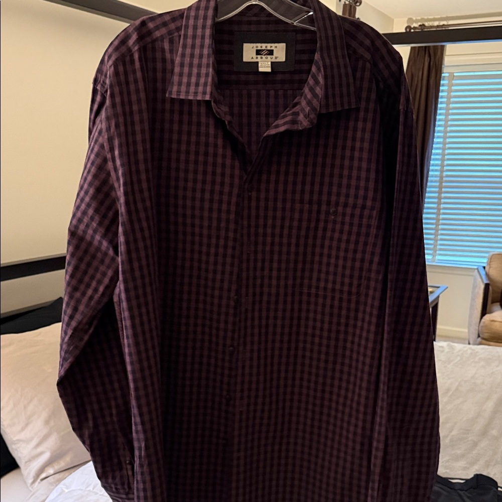 Joseph Abboud Men's Purple Plaid Casual Shirt